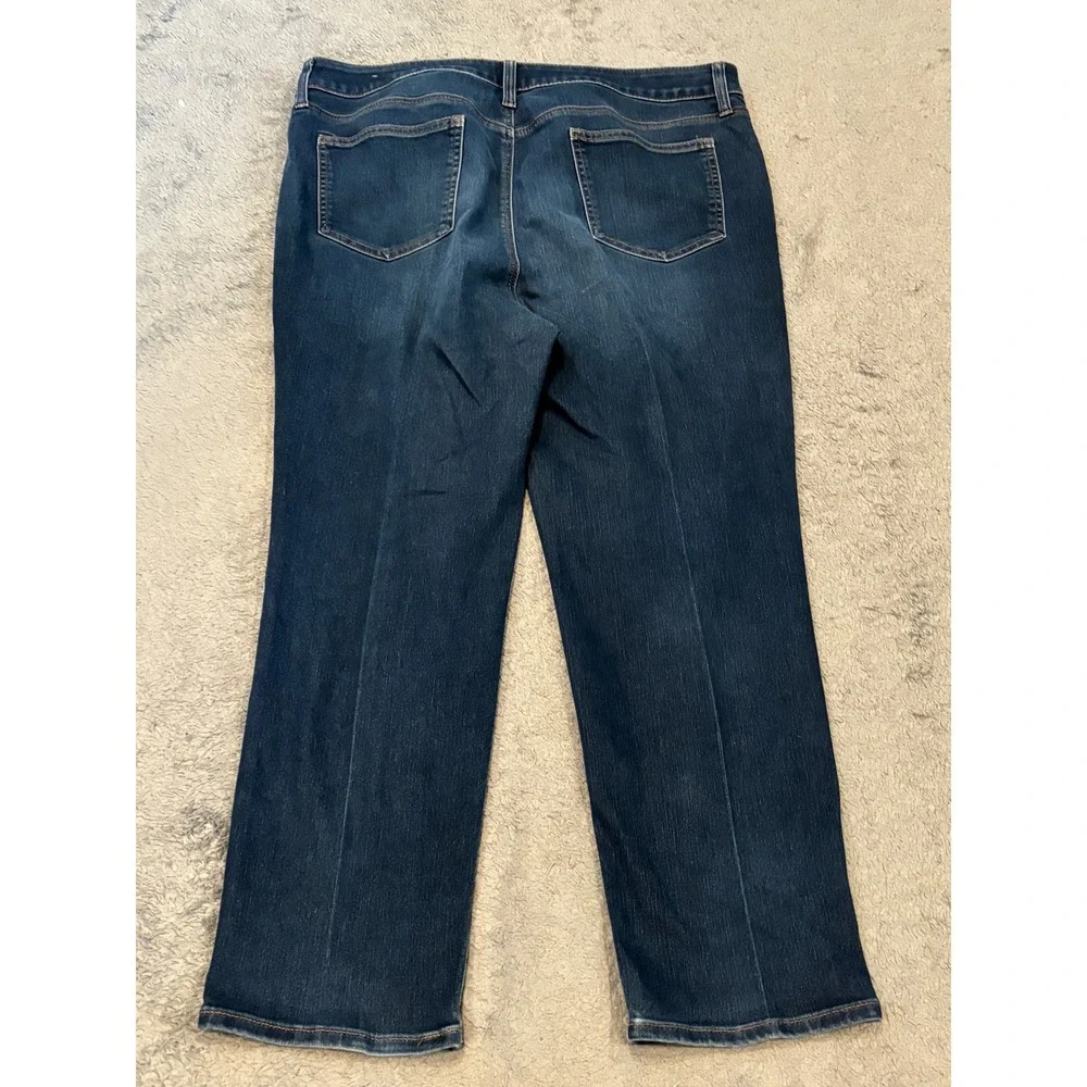 Chicos So Slimming Girlfriend Slim Leg Ankle Jeans Dark Wash Blue 16P 3P Womens